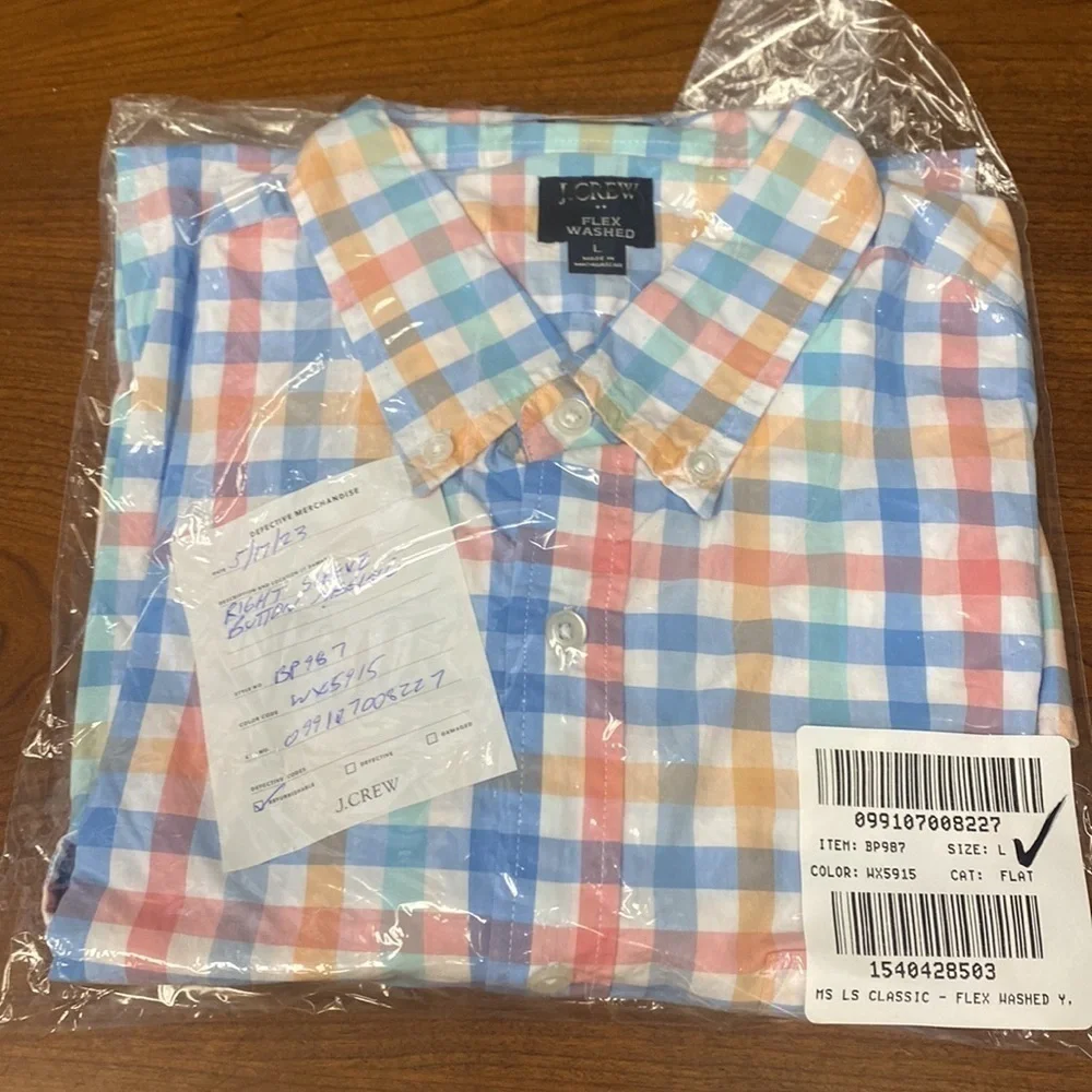 J Crew Slim gingham flex casual shirt Item BP987
